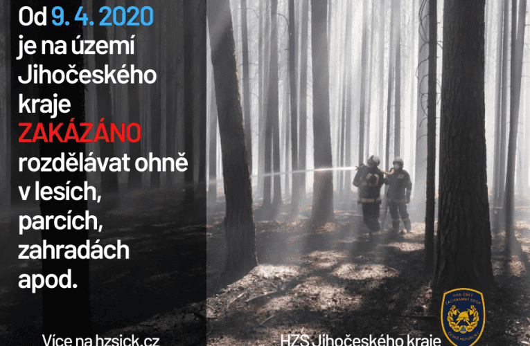 Hejtmanka Jihočeského kraje rozhodla o vyhlášení období zvýšeného nebezpečí vzniku požáru