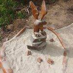 Stezka čápa Vodňana stopy písek