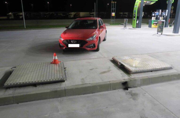 První nehoda na otevřené benzínce