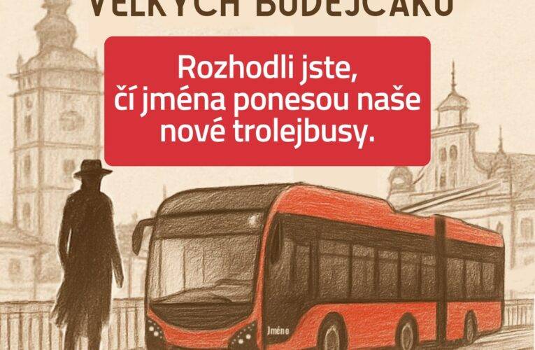 Vítězná jména z ankety míří na nové trolejbusy v Českých Budějovicích
