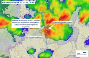 tornado netolice mapa