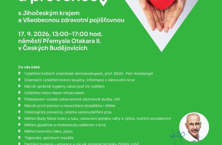 Den jihočeského zdraví a prevence nabídne bezplatná vyšetření přímo v centru Českých Budějovic