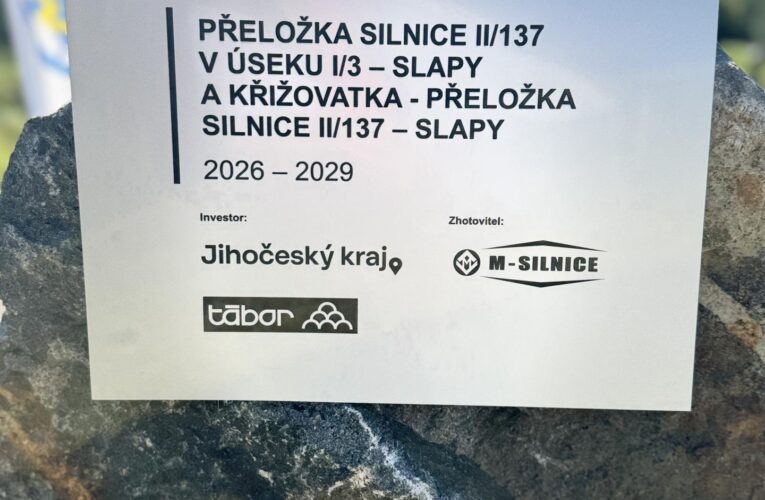 Po letech příprav se začíná stavět. Kraj zahajuje přeložku silnice mezi Táborem a Slapy